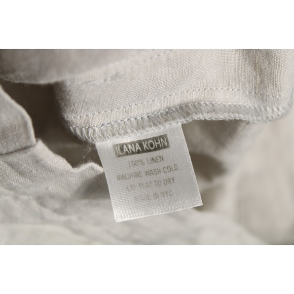 Ilana Kohn Women's XS Light Gray Linen Short Sleeve Romper - Picture 6 of 9